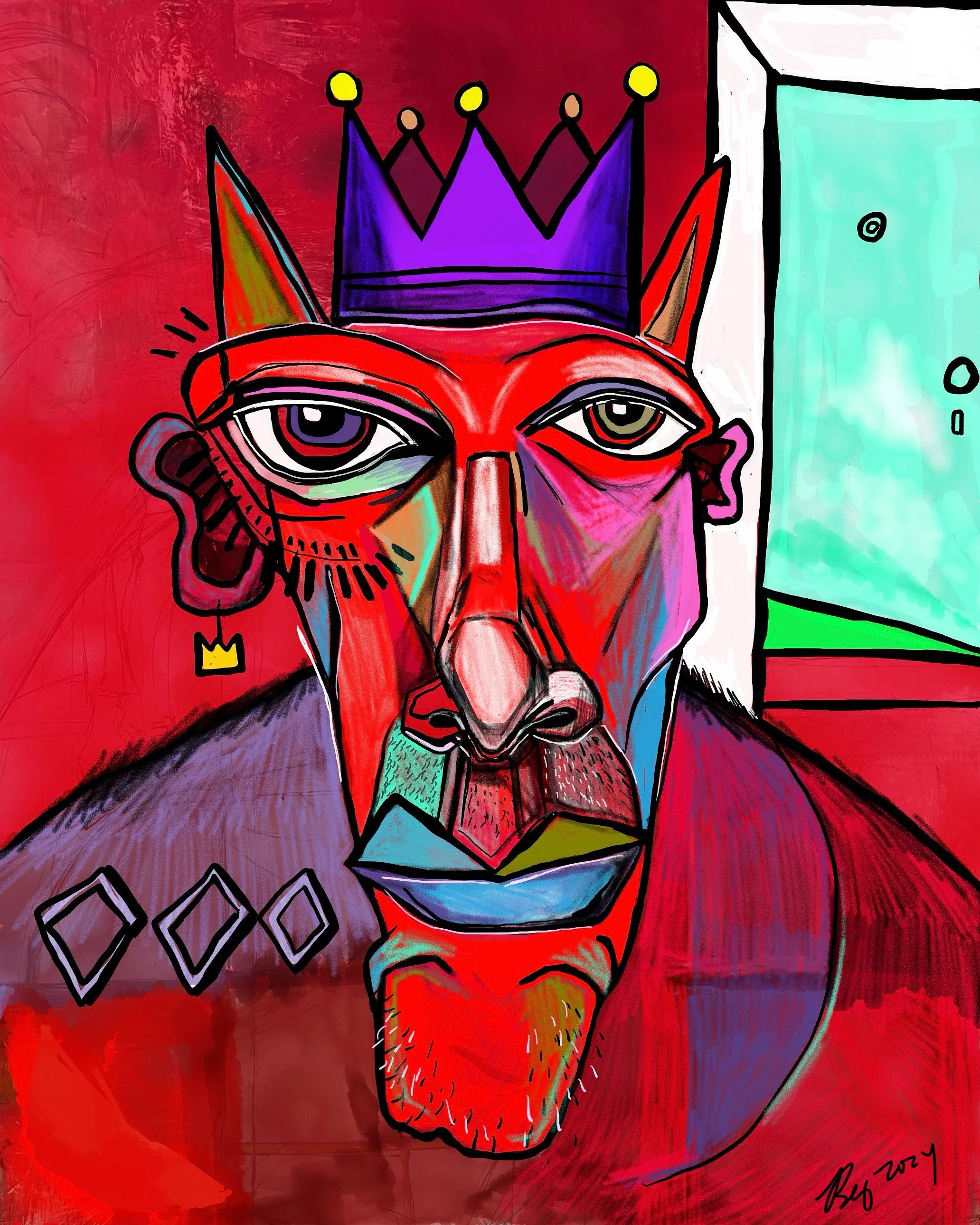 CrimsonKing, digital art, 2024