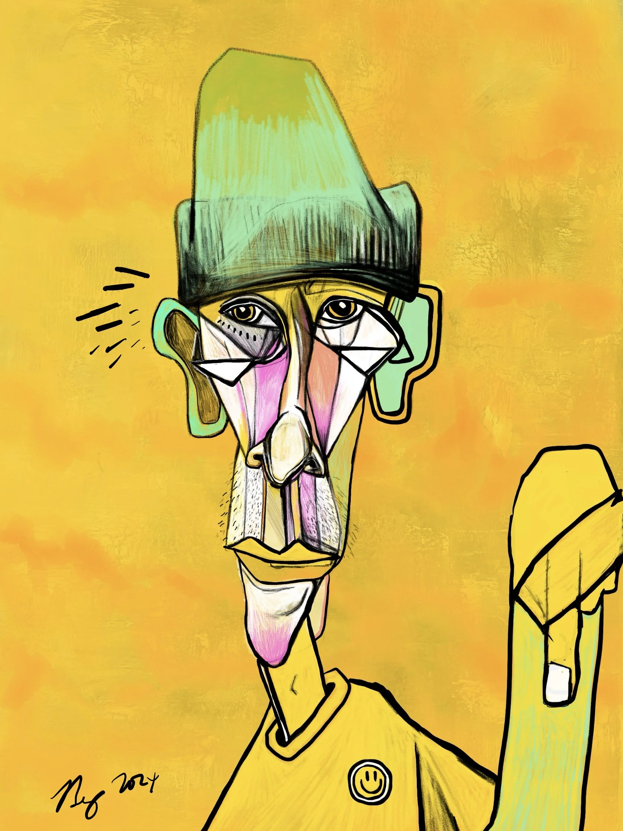 YellowHead, digital art, 2024