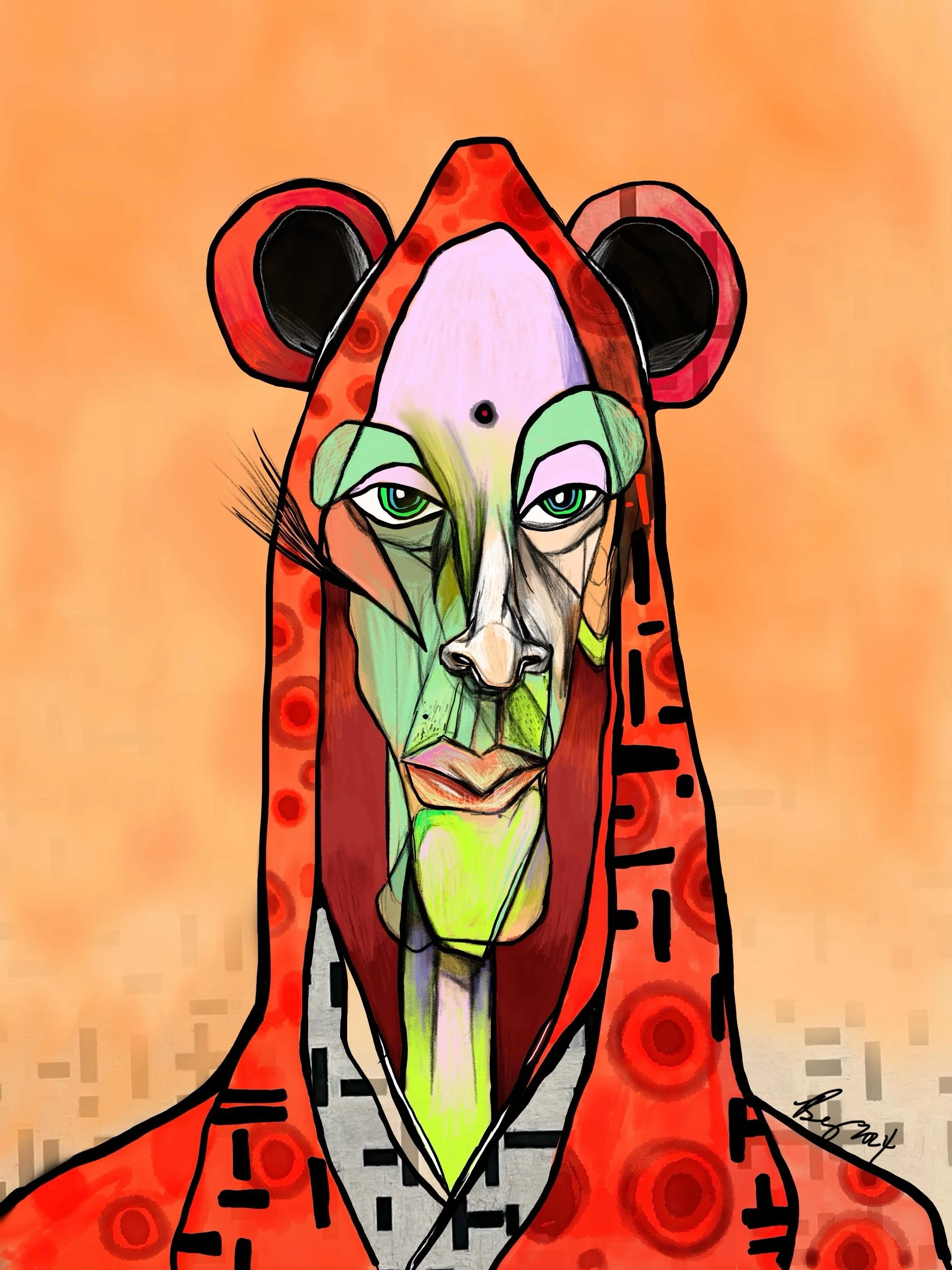 Tigger Toga, Mixed Media, 2024