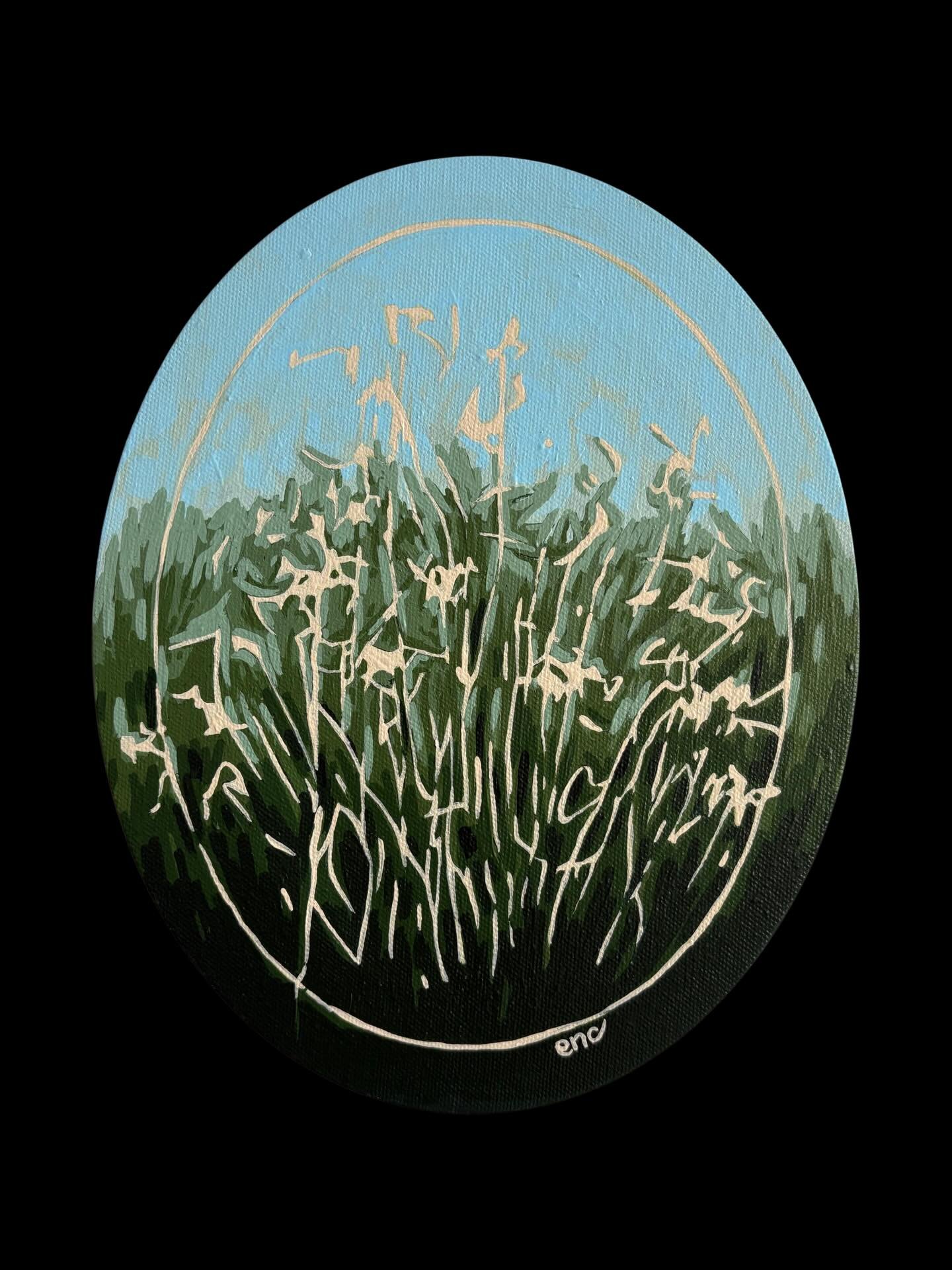 &ldquo;Painswick&rdquo;
8x10 acrylic on oval canvas
$80