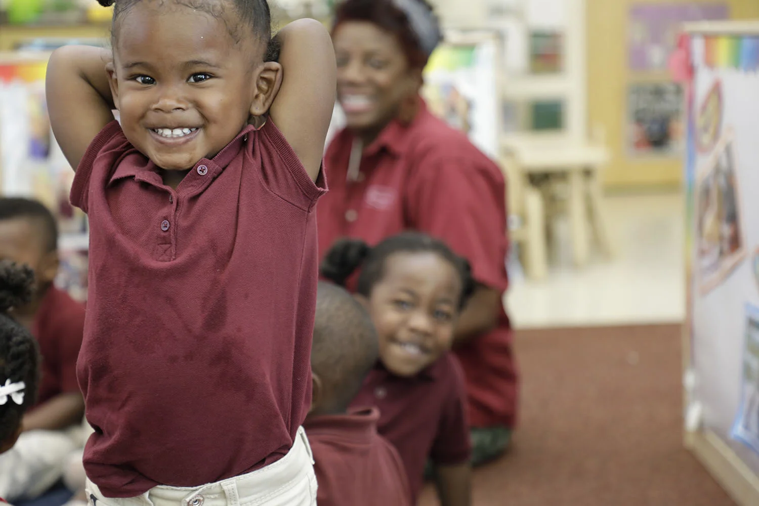  Louisiana Wolf Trap: a toddler girl gives a big smile during her arts-integrated residency.  