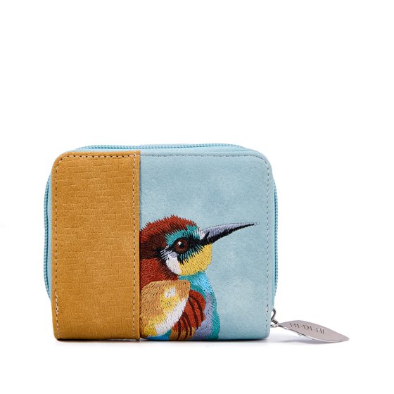 HI-DI-HI Portemonnee Little Magpie Cognac-LightBlue-Green.