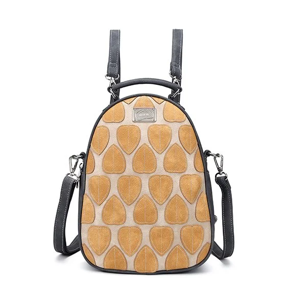 HI-DI-HI Hollis Rugzak-Schoudertas Cognac-Donker Grijs