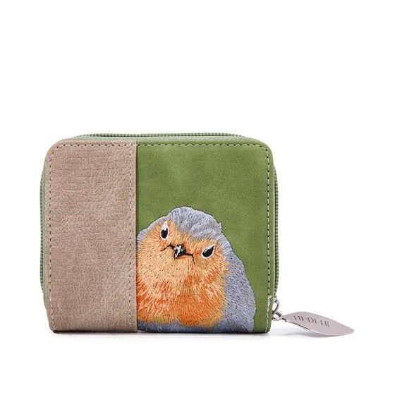 HI-DI-HI Portemonnee Little Magpie Groen-Beige