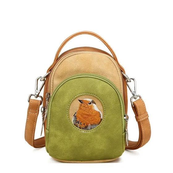 HI-DI-HI Ditty Hand-Schoudertas L. Green-Peach-Orange