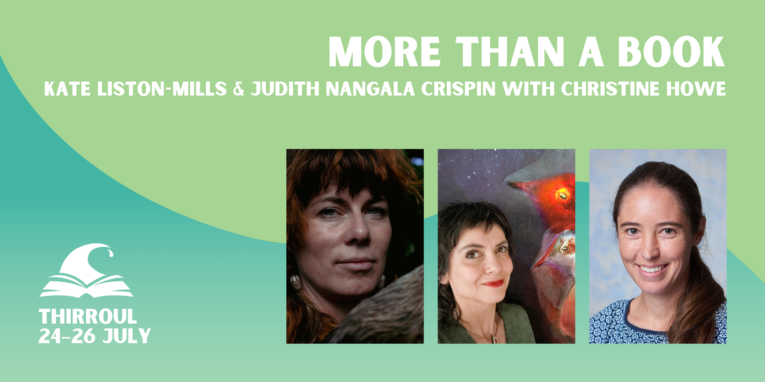 More than a Book banner featuring three author headshots