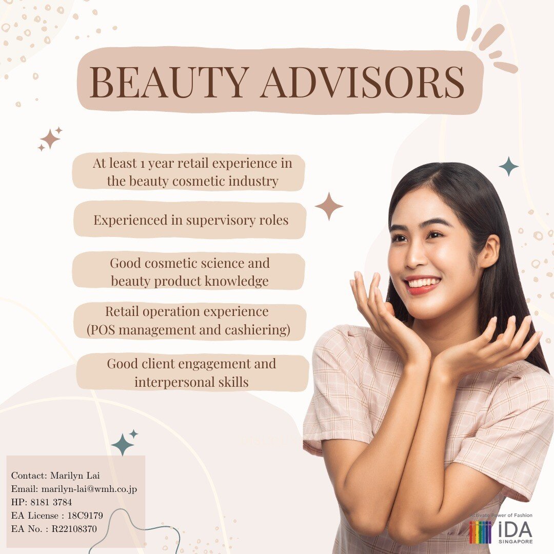 Love sharing about beauty and cosmetics? If this sounds like you, come join our team as a beauty advisor! Send in your resume&rsquo;s or head on over to MyBrands.SG to create/update your profile! Make sure to upload your video resume to increase your