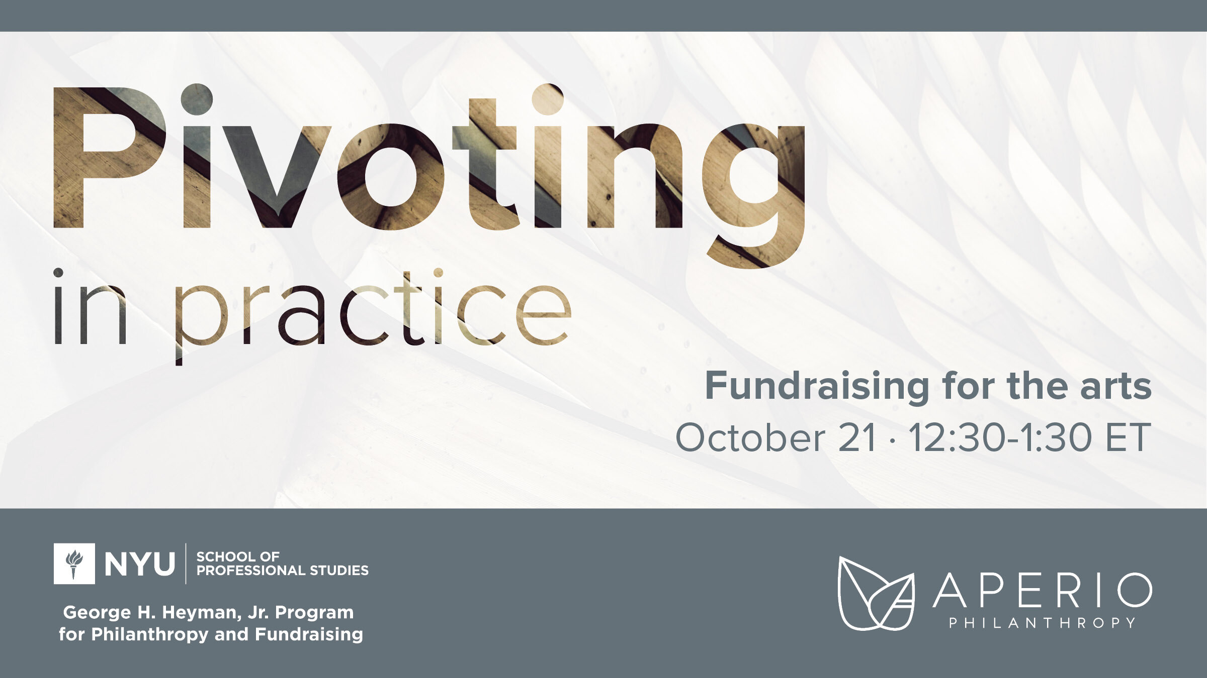 Pivoting in practice: Fundraising for the arts