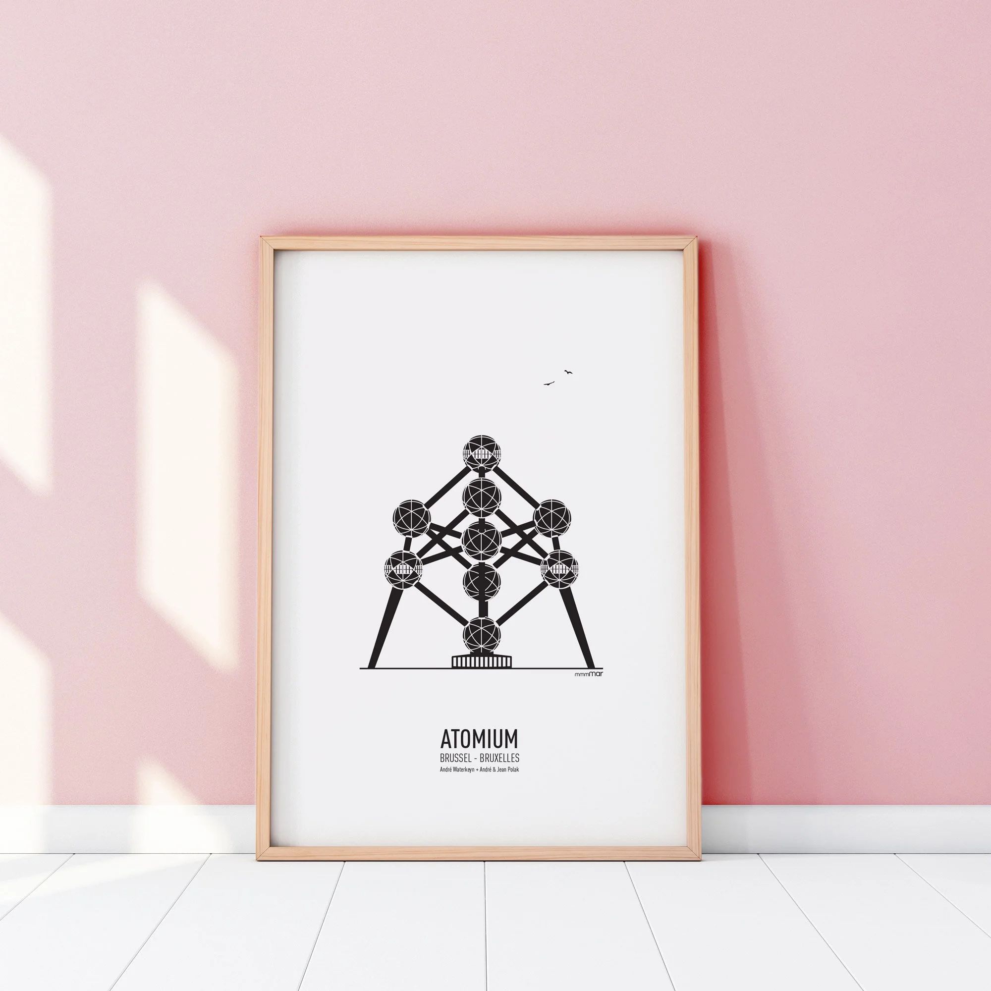 Atomium A3 Poster - Grey