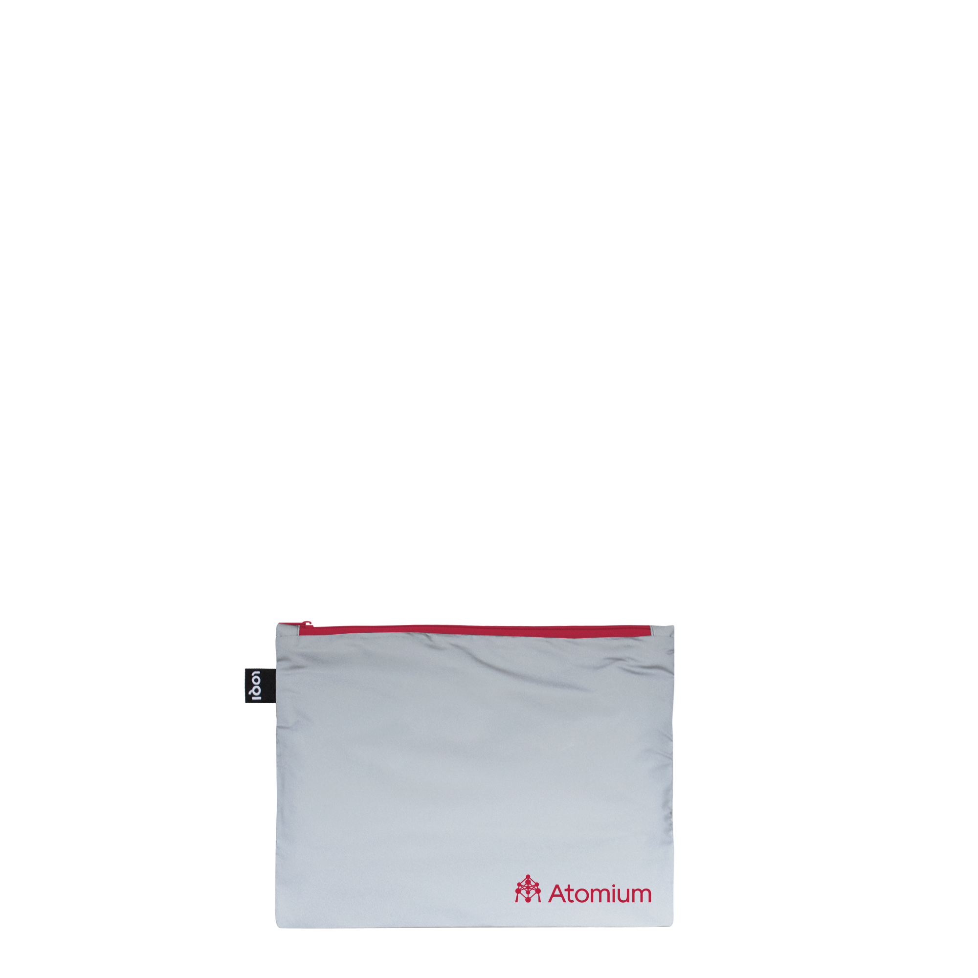 Atomium Reflective Silver Bag with Zip Pocket - Intense Red
