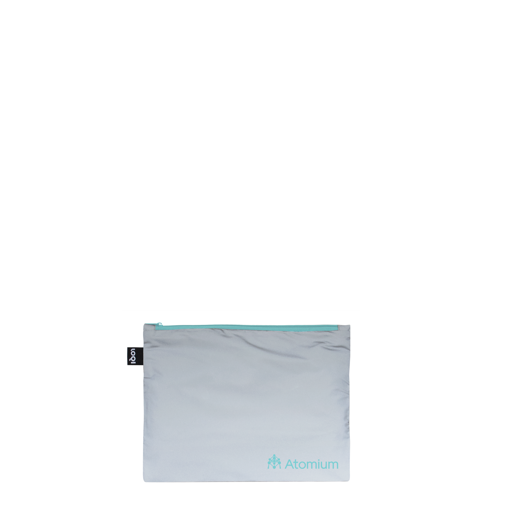 Atomium Reflective Silver Bag with Zip Pocket - Atomic Green