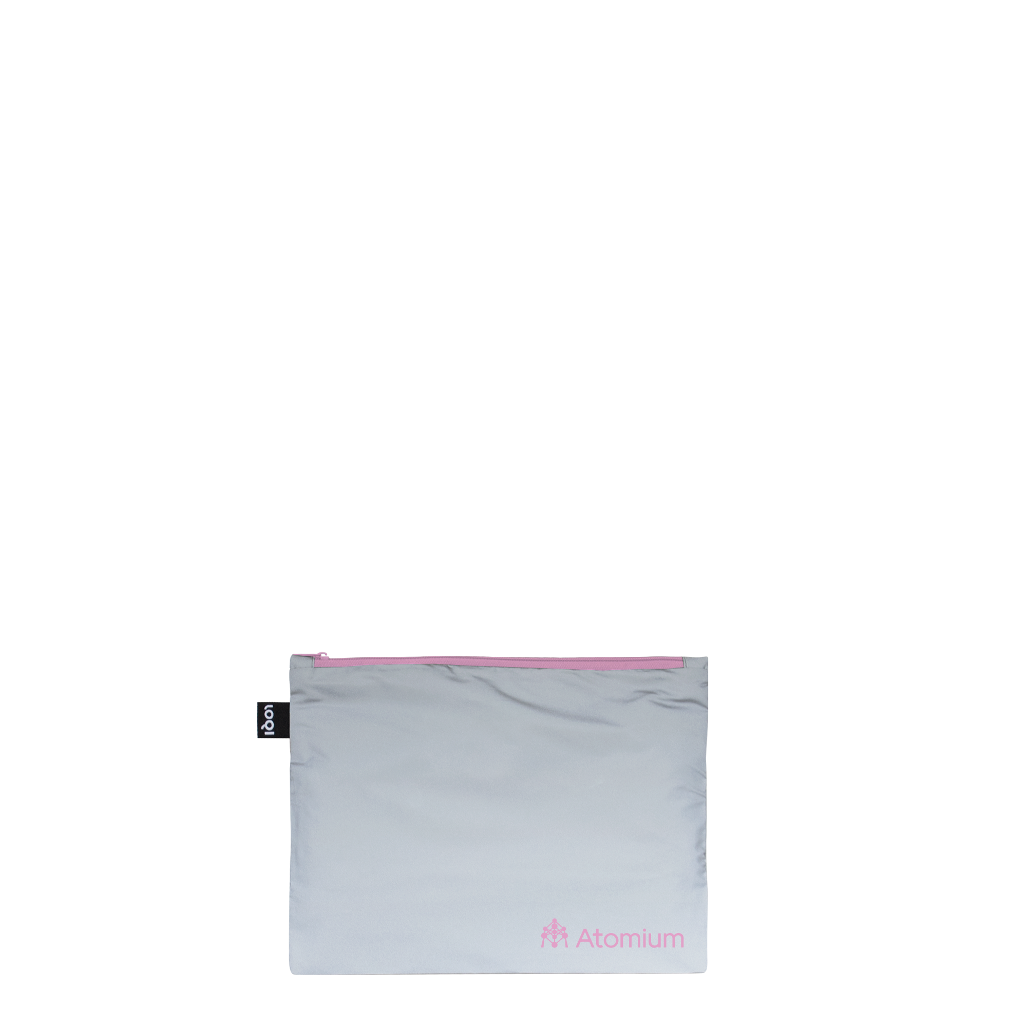 Atomium Reflective Silver Bag with Zip Pocket - Bubble Pink