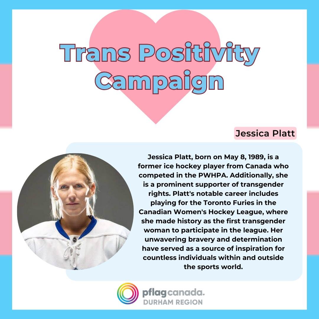 Jessica Platt is a former ice hockey player from Canada who competed in the PWHPA. Additionally, she is a prominent supporter of transgender rights. Platt's notable career includes playing for the Toronto Furies in the Canadian Women's Hockey League,