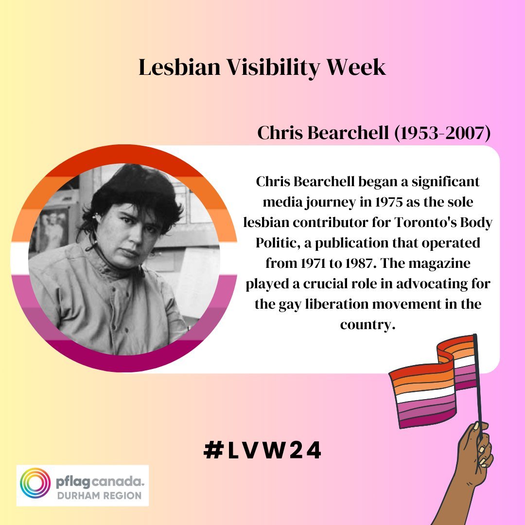 First we honor a trailblazer! Chris Bearchell, the pioneering voice behind Toronto's Body Politic in 1975, blazed a path for 2SLGBTQIA+ representation in media. From the pages of this amazing publication, she championed equality and sparked vital con