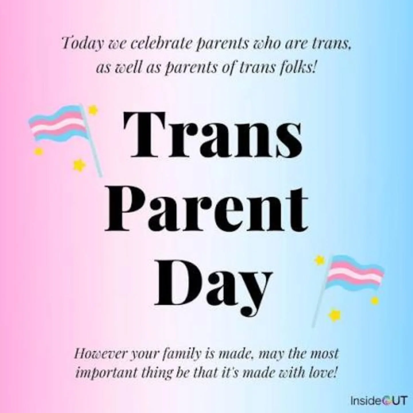 Transgender Parent Day is a special day celebrated annually to honour and recognise transgender parents and parents of transgender children. This day is opposed to the more traditional Mothers&rsquo; or Fathers&rsquo; Days. 

Transgender Parent Day i