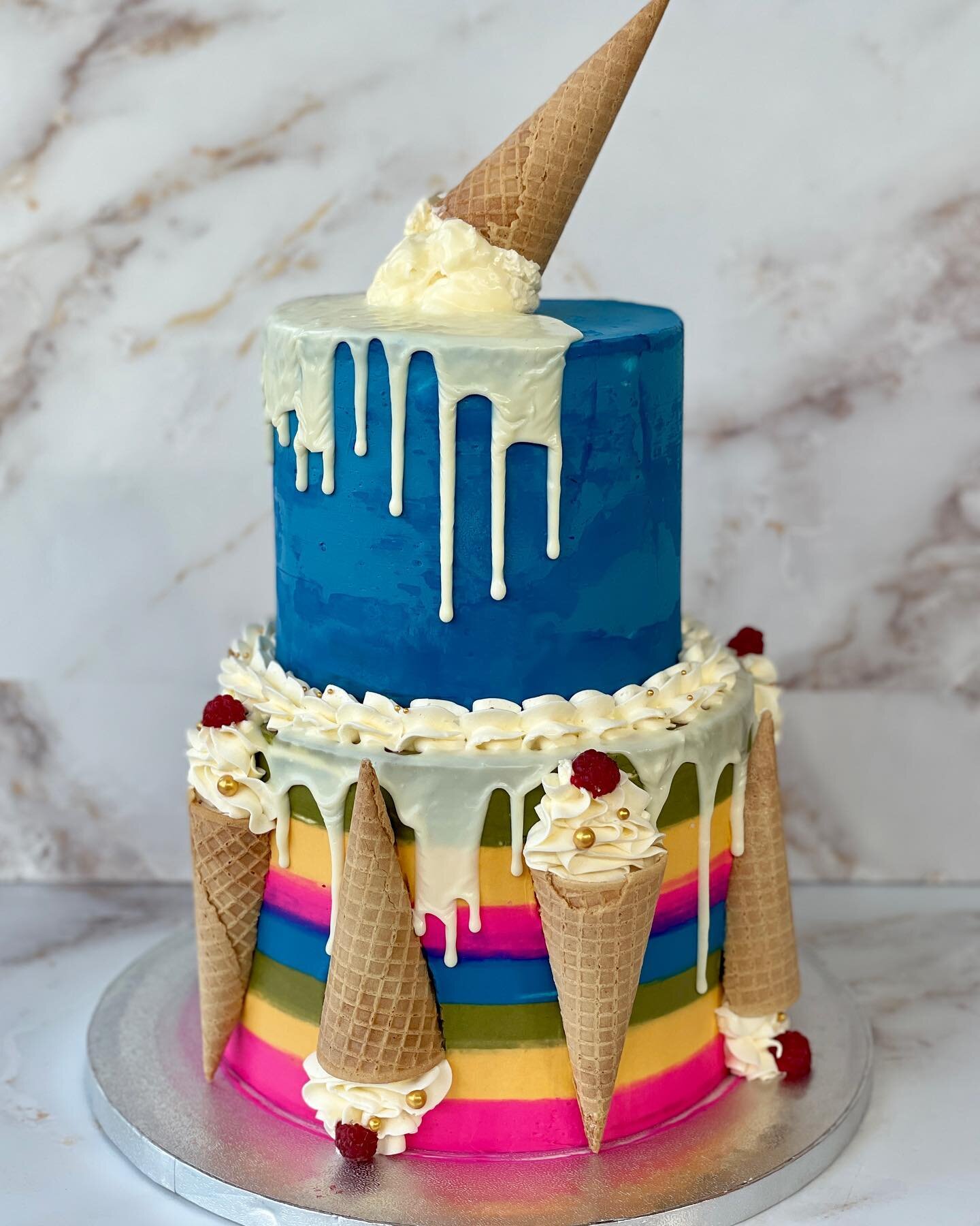 Happy Monday!
This cake screams summer to me! 
.
.
.
.
.
.
.
.
#cake #cakedecorating #icecream #icecreamcake #cakedesign #pastry #pastries #dessert #sweet #baker #eastbay #eastbayeats #eastbayfoodie #eastbaydesserts #bayarea #bayareaeats #bayareafood