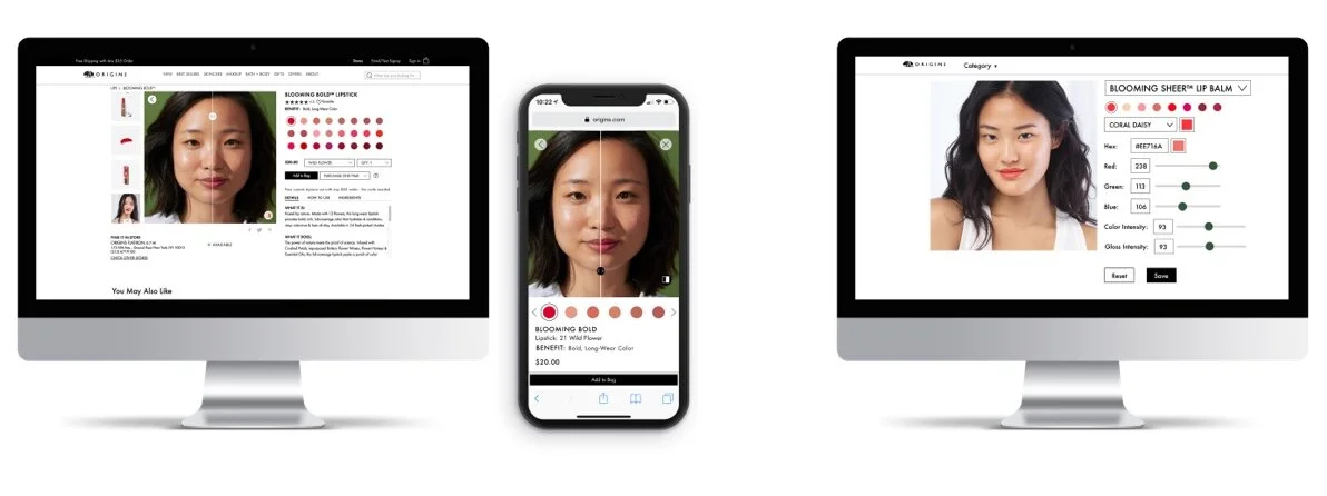 The consumer-facing VTO experience (left) &amp; Shade match tool for makeup artists (right)