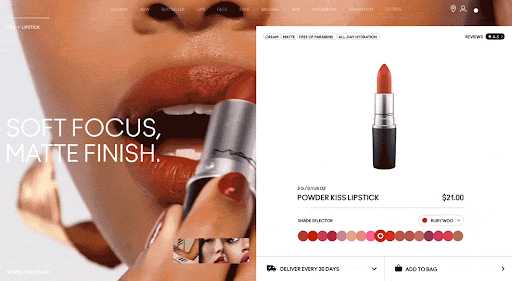 MAC Cosmetics E-Commence Site Redesign