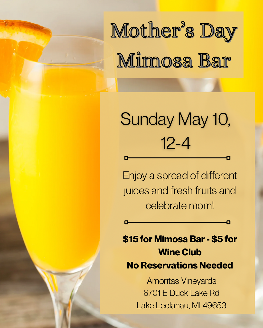 Mother's Day Mimosa Bar
