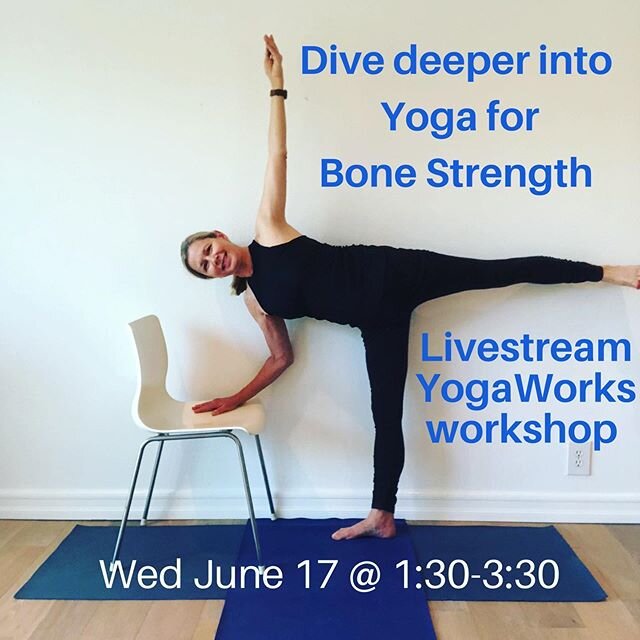 Join me on the 17th. We are going to go deeper into our practice for Bone Strength. We will be exploring the Second Series and the level that is right for your body. 
Visit the link below to learn more... https://www.yogaworks.com/workshop/dive-deepe
