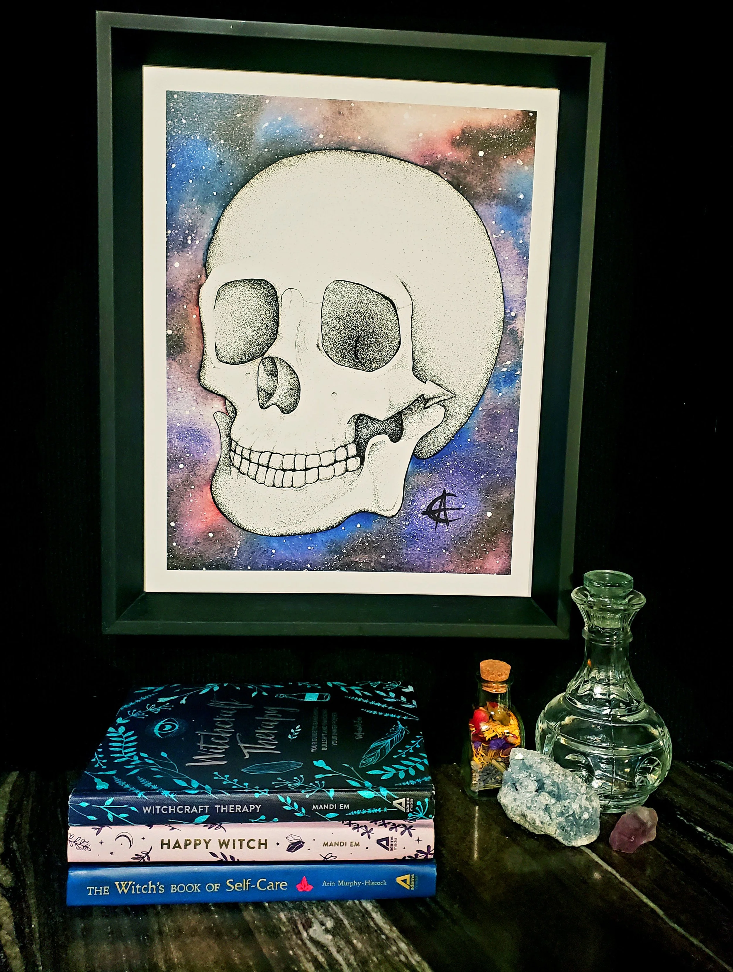 Galaxy Skull Framed Print.jpg