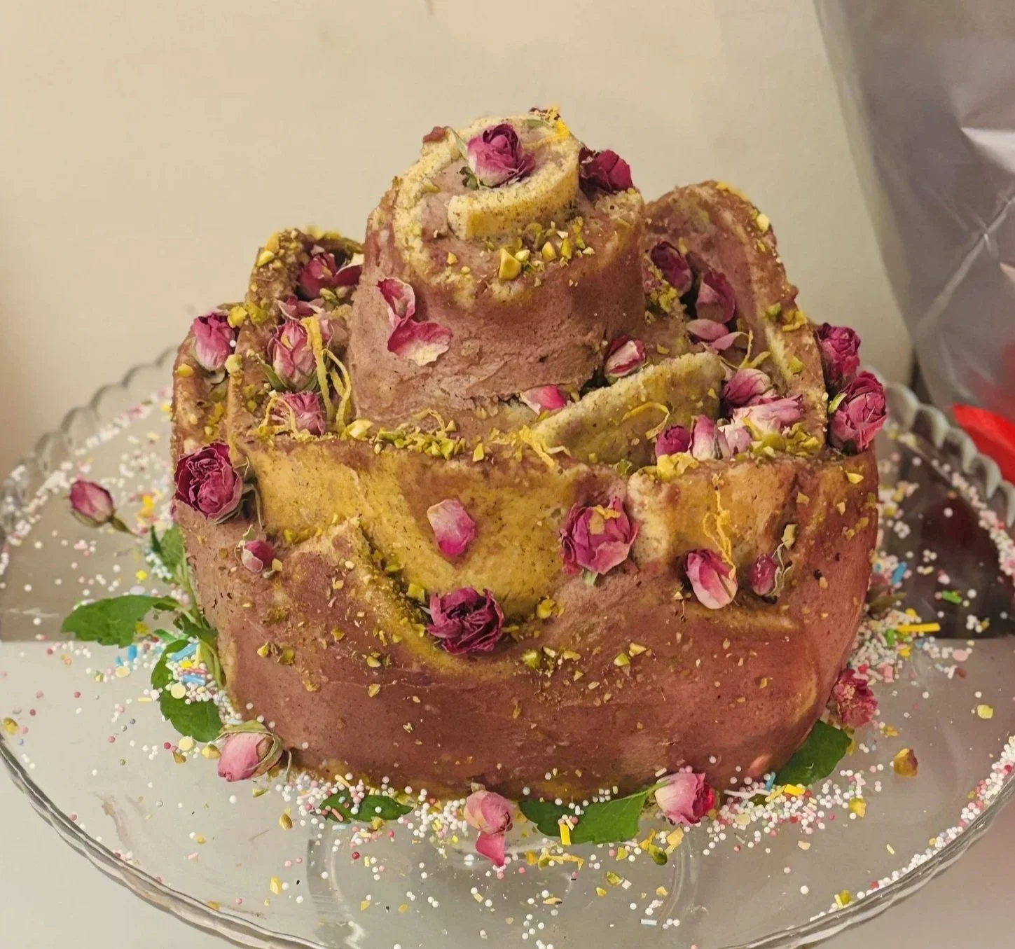 Rose Vertical Layer Cake