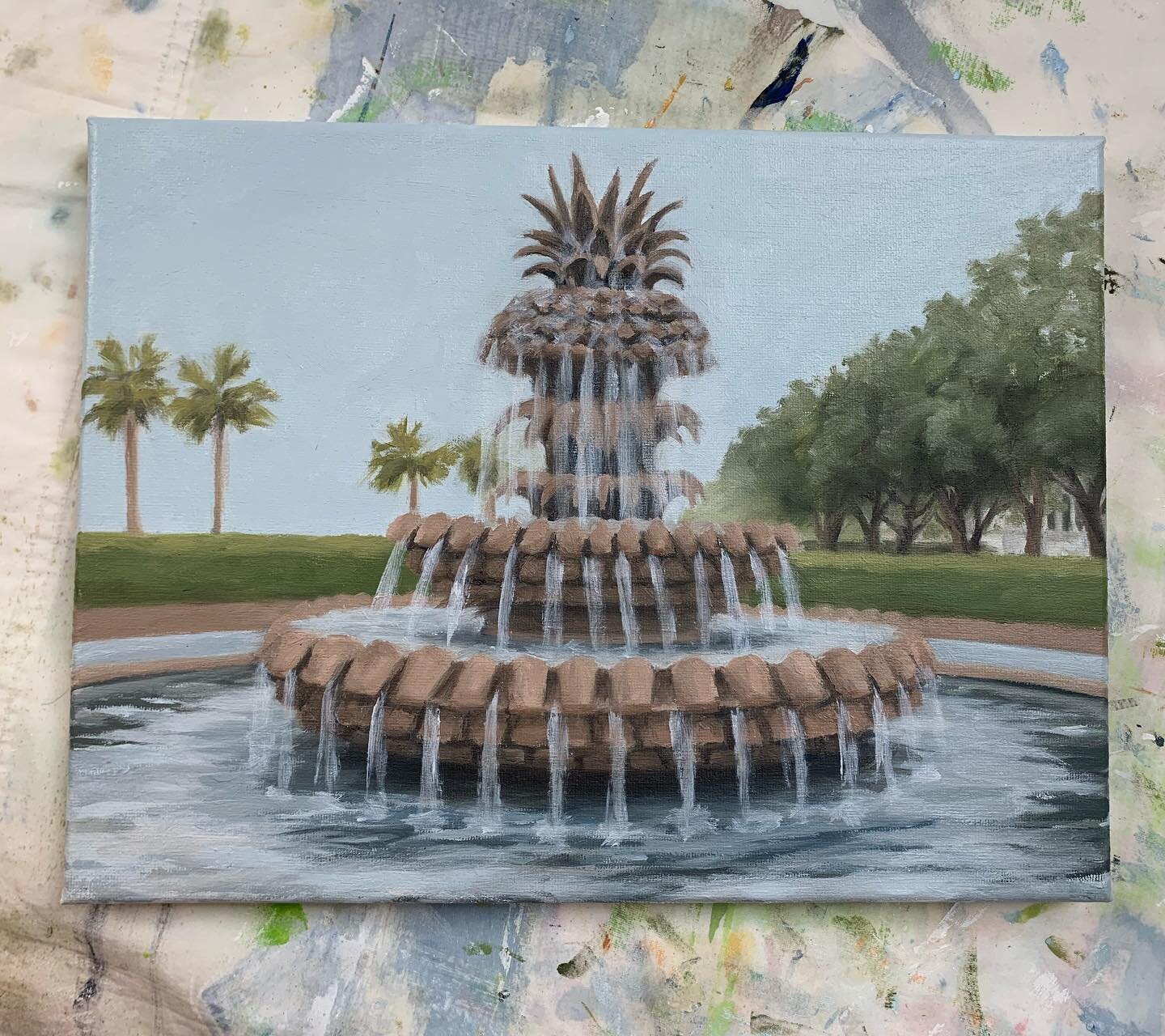 One of my favorite spots in town&ndash; painted as a gift for a sweet friend of mine! 

&bull;
&bull;
&bull;
&bull;
&bull;
#charlestonsc #charlestonartist #lowcountryartist #lowcountryart #oillpainting #dailypainting #scartist #seascapepainting #coas
