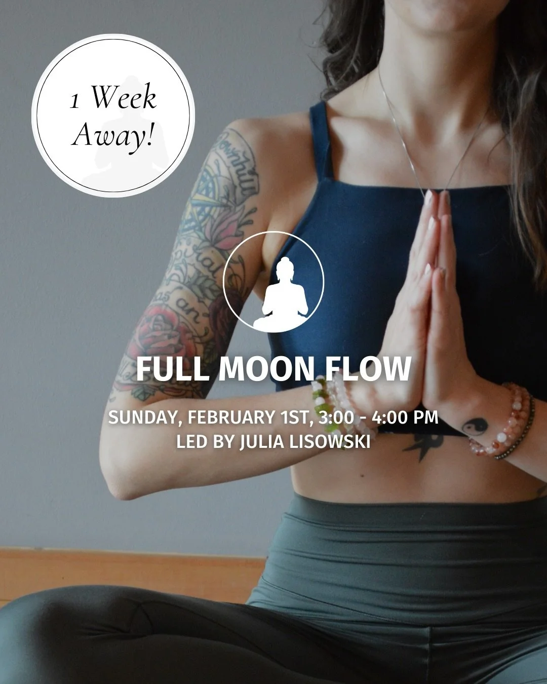Come Full Moon Flow with Julia next Sunday 2/1! Comment WORKSHOP for the sign up link 🌕 ✨