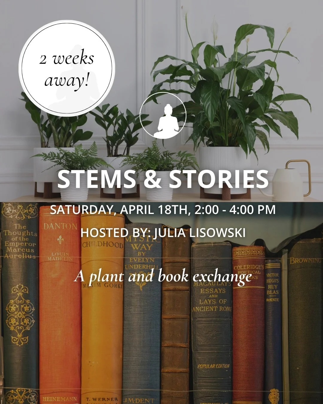 2 weeks away from our plant and book exchange! Registration required ✨🪴📚