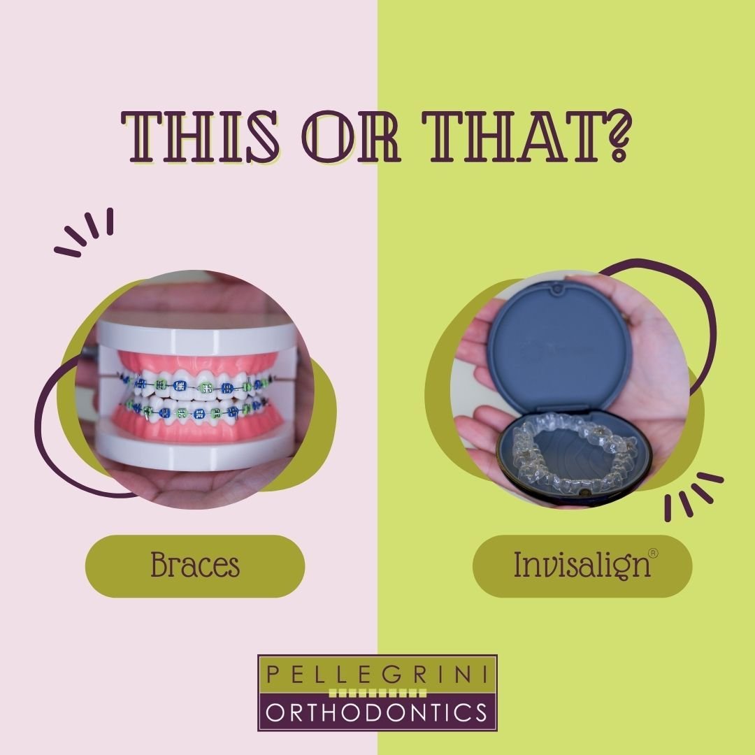 Which is better, braces or Invisalign? It's a question we get ALL the time, and the truth is..... it's different for every person! Every patient and family is unique. We strive to educate our patients on the pros and cons for each and help them make 