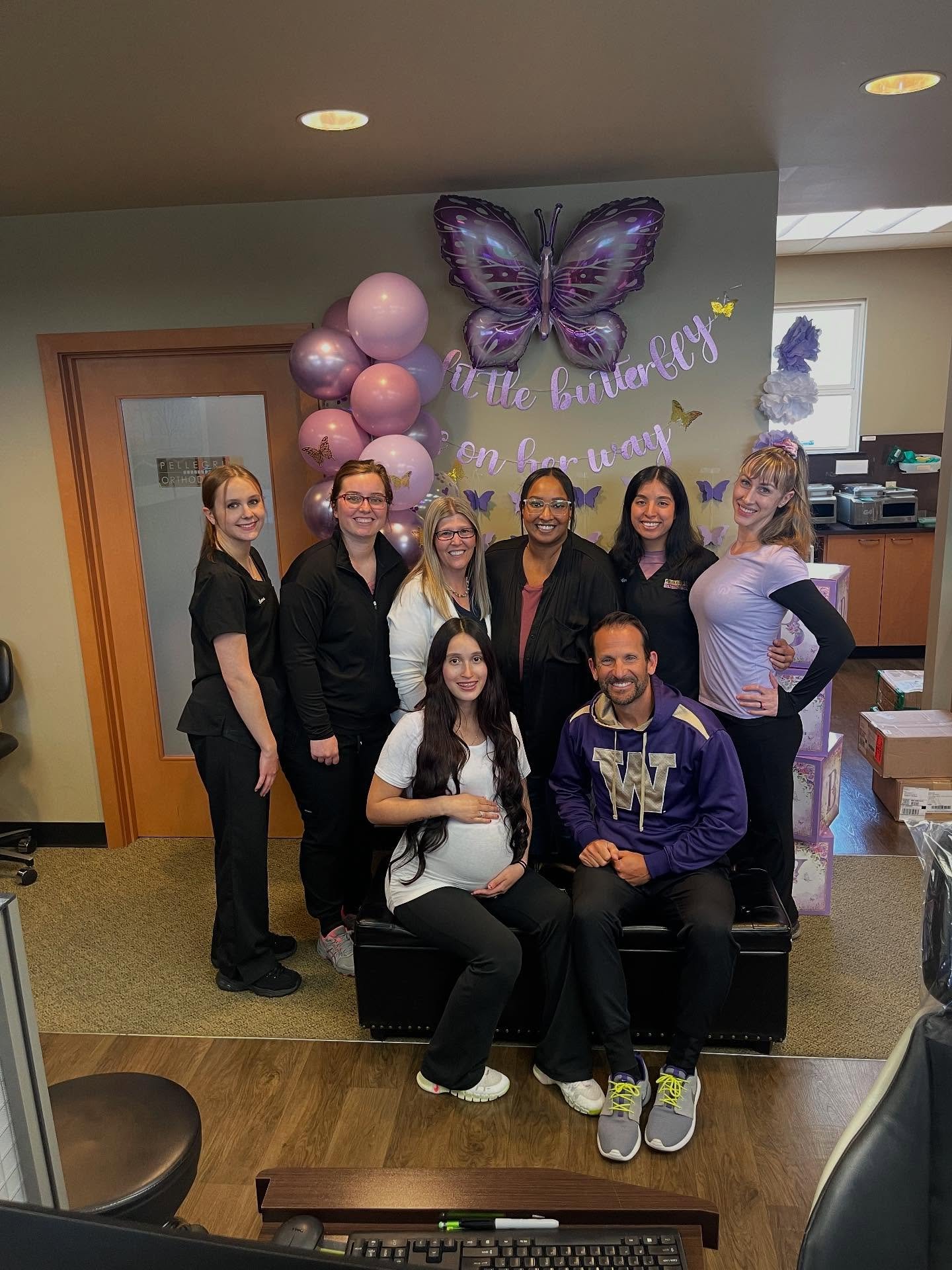 💜💜A little butterfly is on her way! 💜💜Our Amazing assistant Jackie is having her second baby girl and we couldn&rsquo;t be more thrilled! We threw her a baby shower today and made sure the mom to be of✌️was showered with gifts and a good time. Be