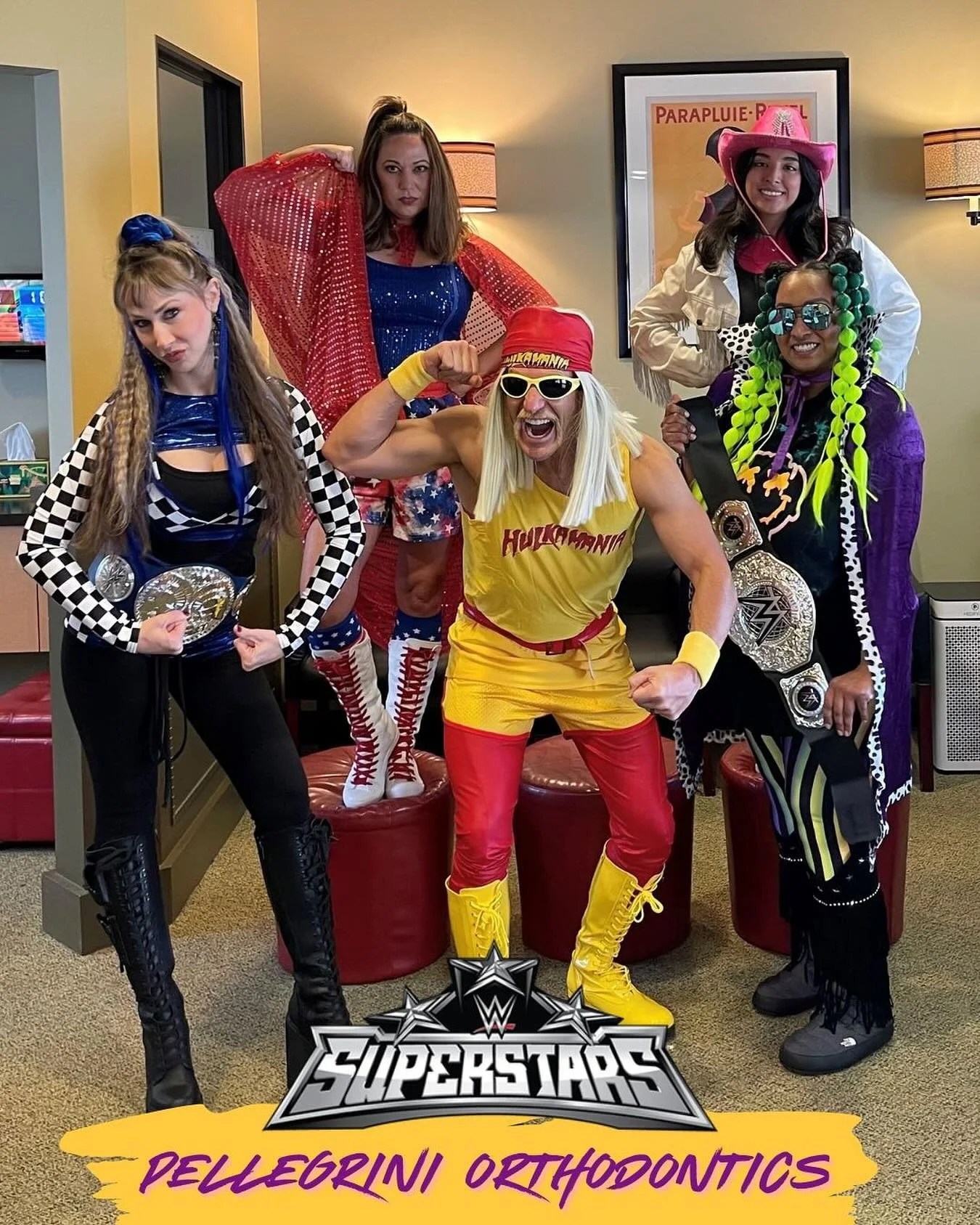 Introducing the superstars of the WWE — The World Wrestlers of Enamel!! If your teeth are out of line, we’ll meet them in the ring and straighten things out! No crooked smiles are safe from us! 
#happyhalloween #wewrestleenamel #wwe #ort