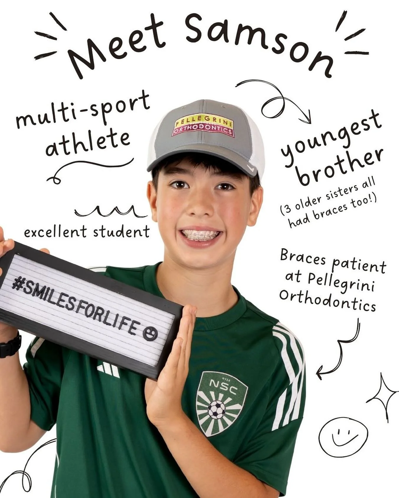 Patient Feature of the Month: meet Samson! #orthodontics #braces #patientofthemonth #bracesarecool