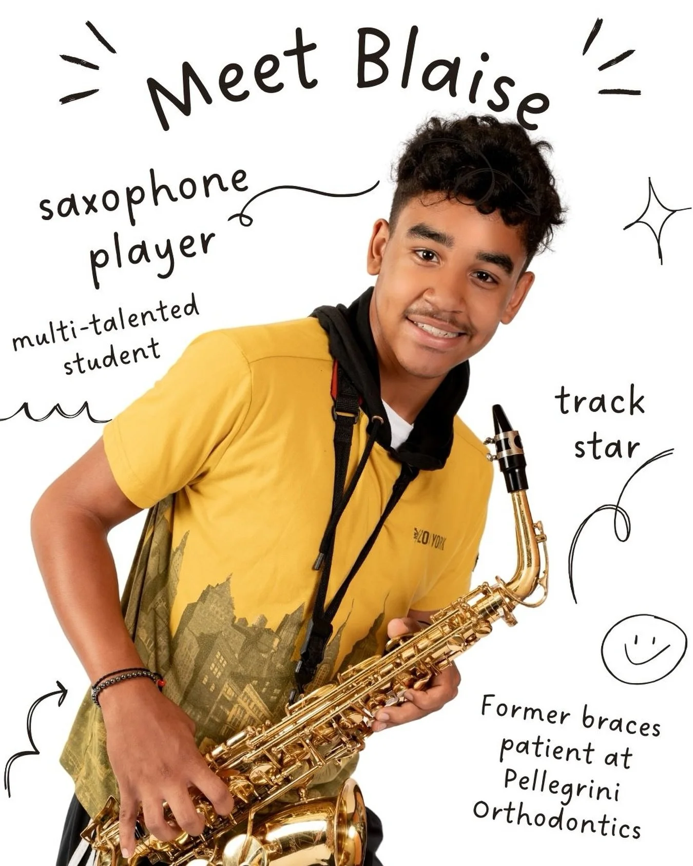 Meet Blaise, our April Patient of the Month! Blaise does it all&hellip;sports, music, school&hellip;all with a standout new smile! We are proud of you Blaise! #orthodonticpatient #invisalign #braces #patientofthemonth