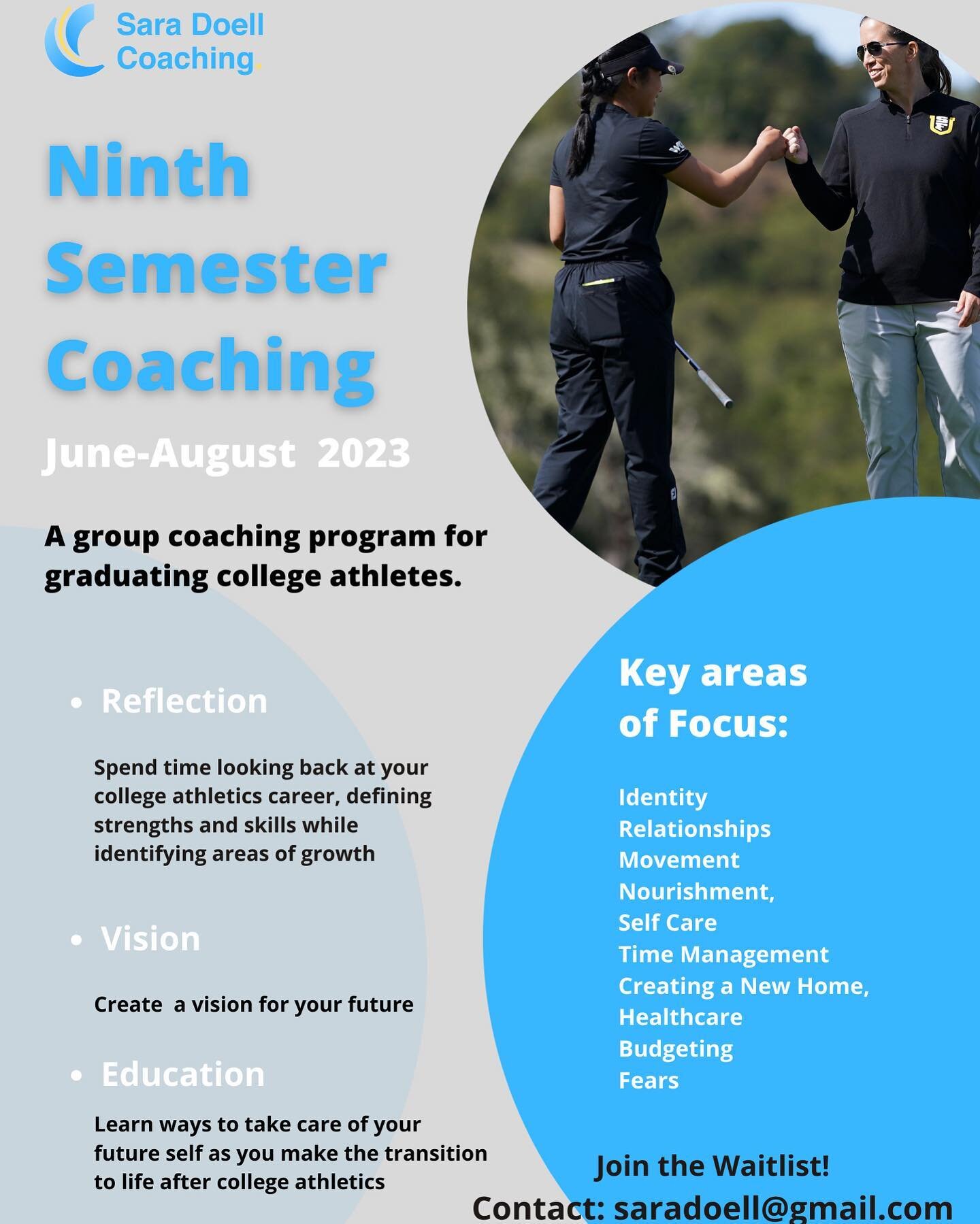 Attention graduating and recently graduated student athletes! Email saradoell@gmail.com for the early bird special rate available between February 1st and March 1st! #whynotyou #whynotnow #yourfutureselfwillthankyou