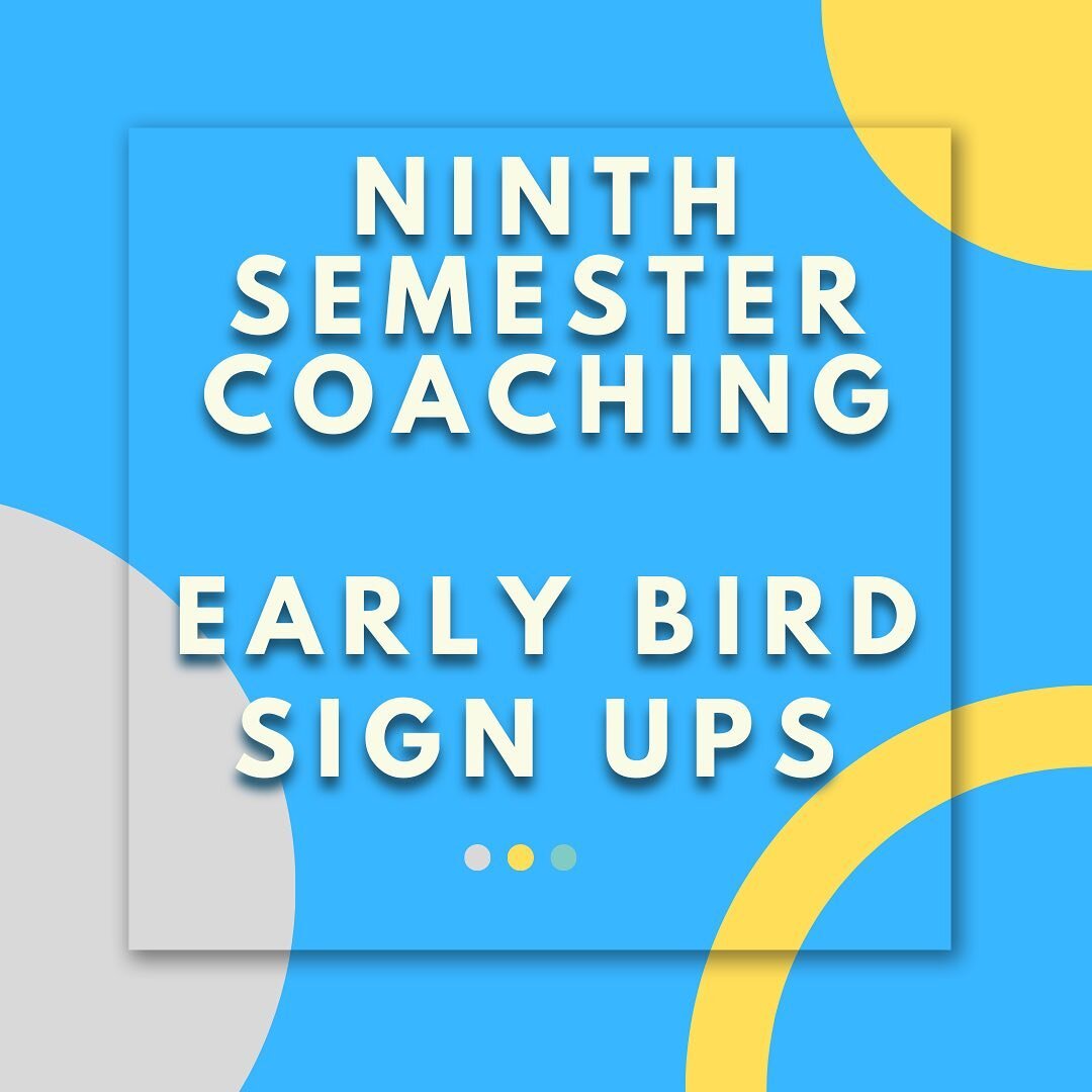 🚨Attention graduating seniors or recently graduated student athletes!! Early Bird Sign ups for the first cohort of Ninth Semester Coaching are available now! Dm or email saradoell@gmail.com to get the early bird details and link to sign up! #whynoty