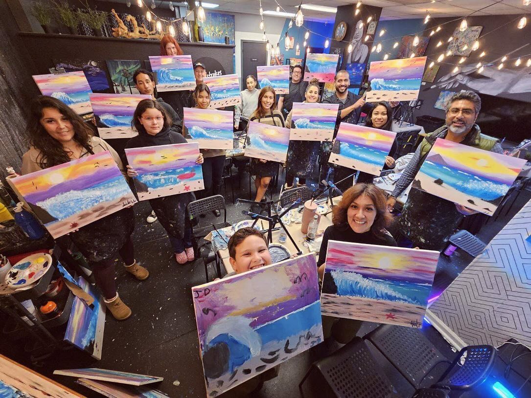 Happy New Year! We started 2024 with a fun event last night painting &ldquo;Crashing Waves&rdquo; at our studio with our very talented instructor, @ivanzunoart !! We had so much fun painting with all of you! #bestofla #bestoflosangeles #brushstrokesa