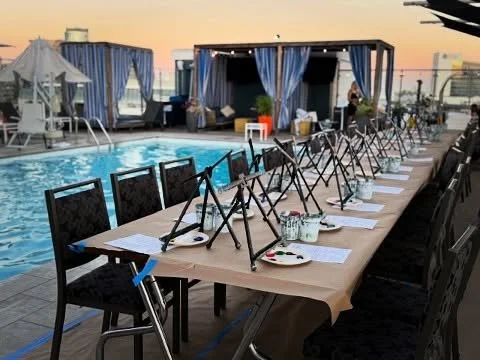 Our first event at @hyattcentriclb was amazing! The sunset from the rooftop pool was absolutely beautiful and so relaxing. Don’t miss the next one on 10/8 in the courtyard painting Dia de Los Muertos! #bestofla #bestoflosangeles #bestoflb #best