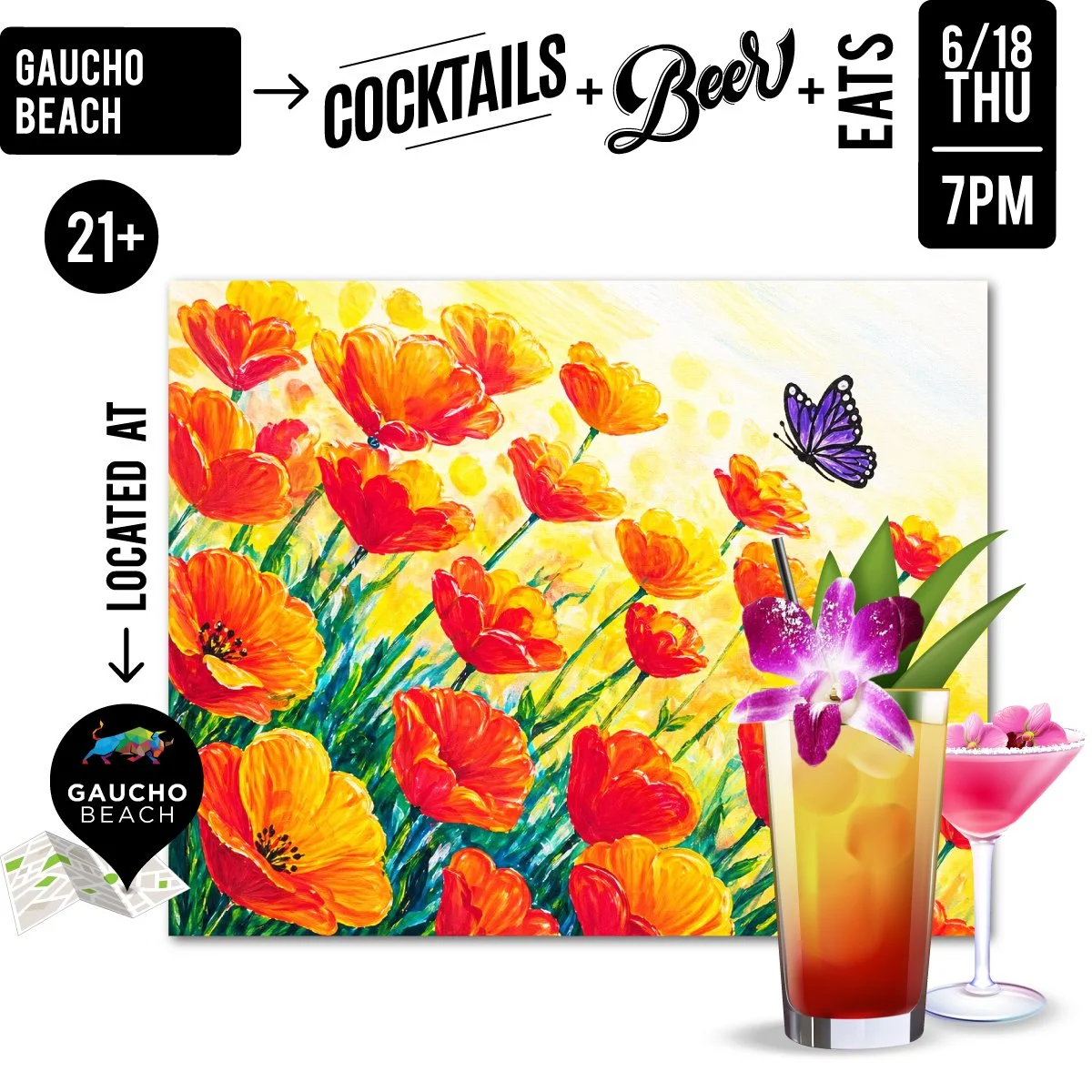 $30 Paint Night: California Poppies