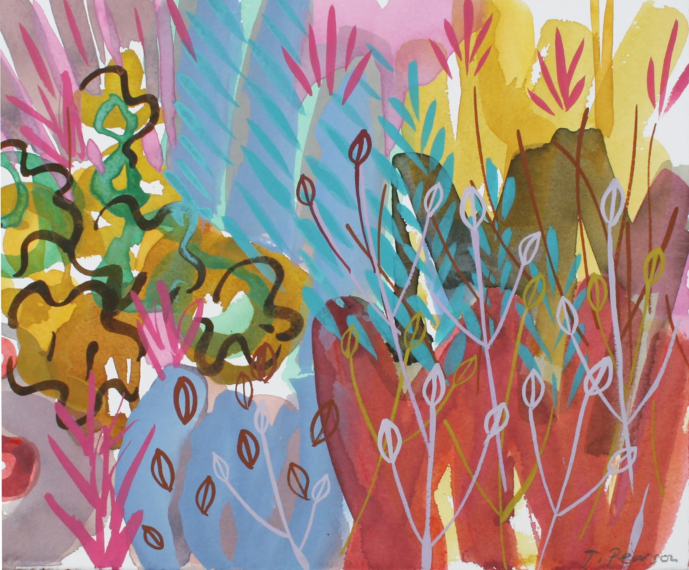 Yellow Seedhead Border 24x30cm gouache.jpg