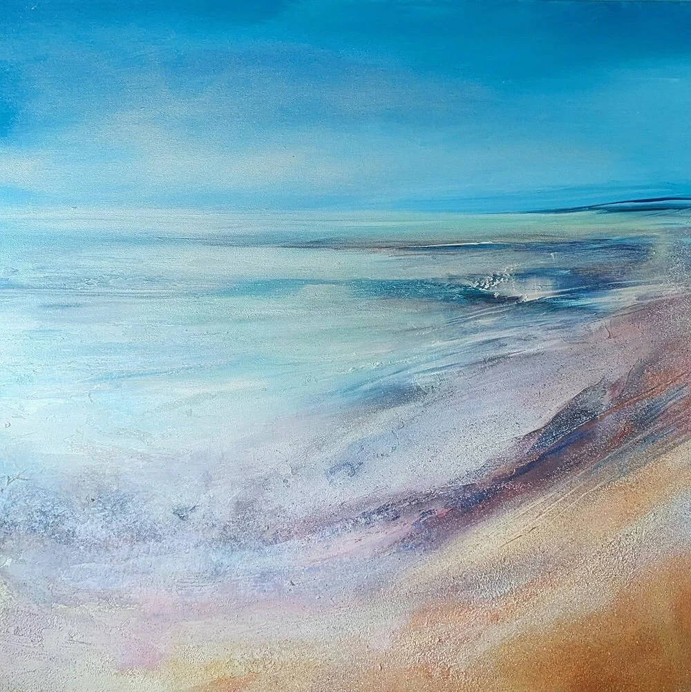 🎨✨ Sky Sea Land — Beverley Waller & Maria Murtagh 🗓️ Sept 23 – Oct 5  @thefountaingallery
Step into a world of shimmering colour and tactile beauty 🌊🌌🌿
Beverley Waller’s evocative sea and landscape paintings capture the e