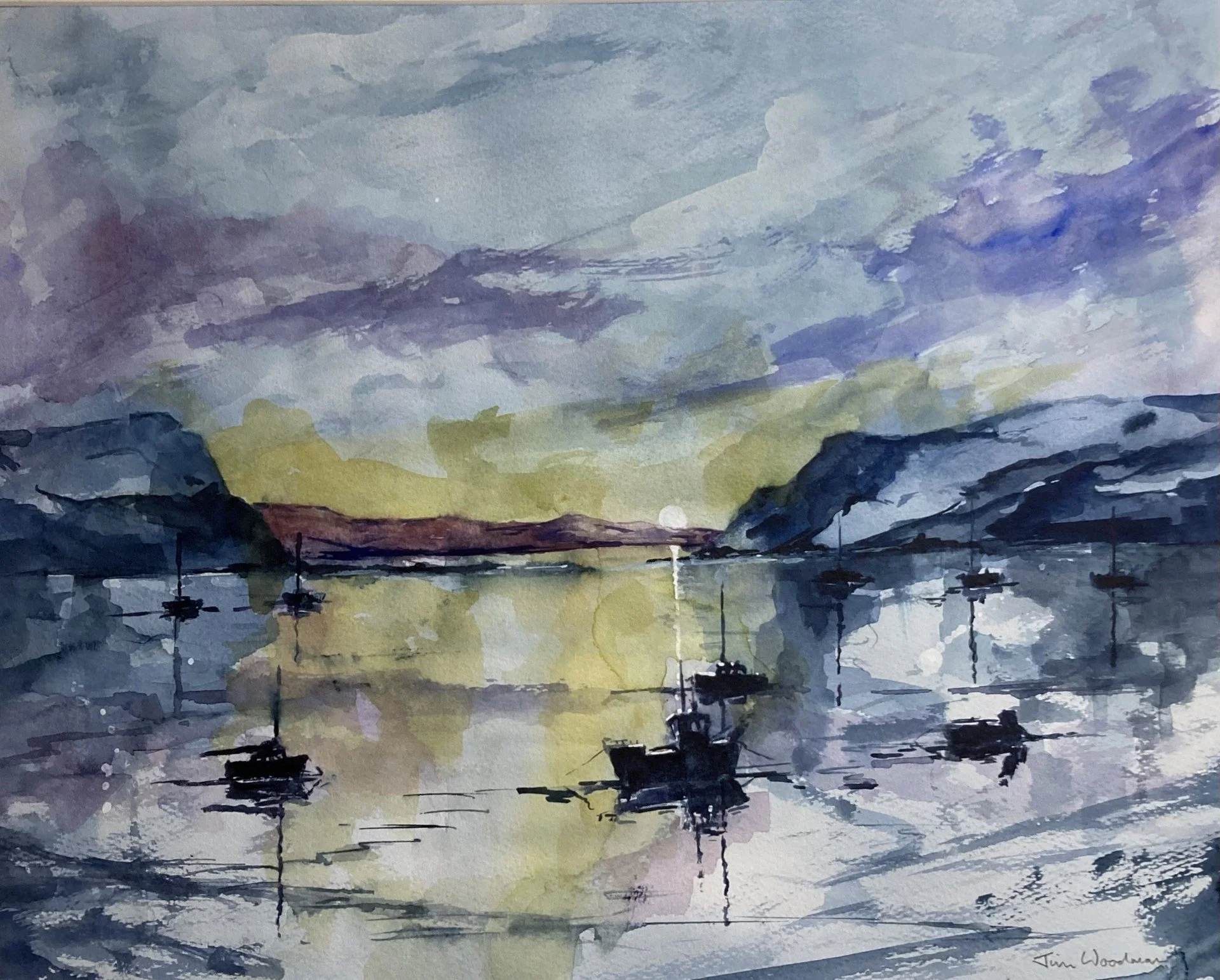Portree Harbour, Morning Light, watercolour, 42x36cms.jpg