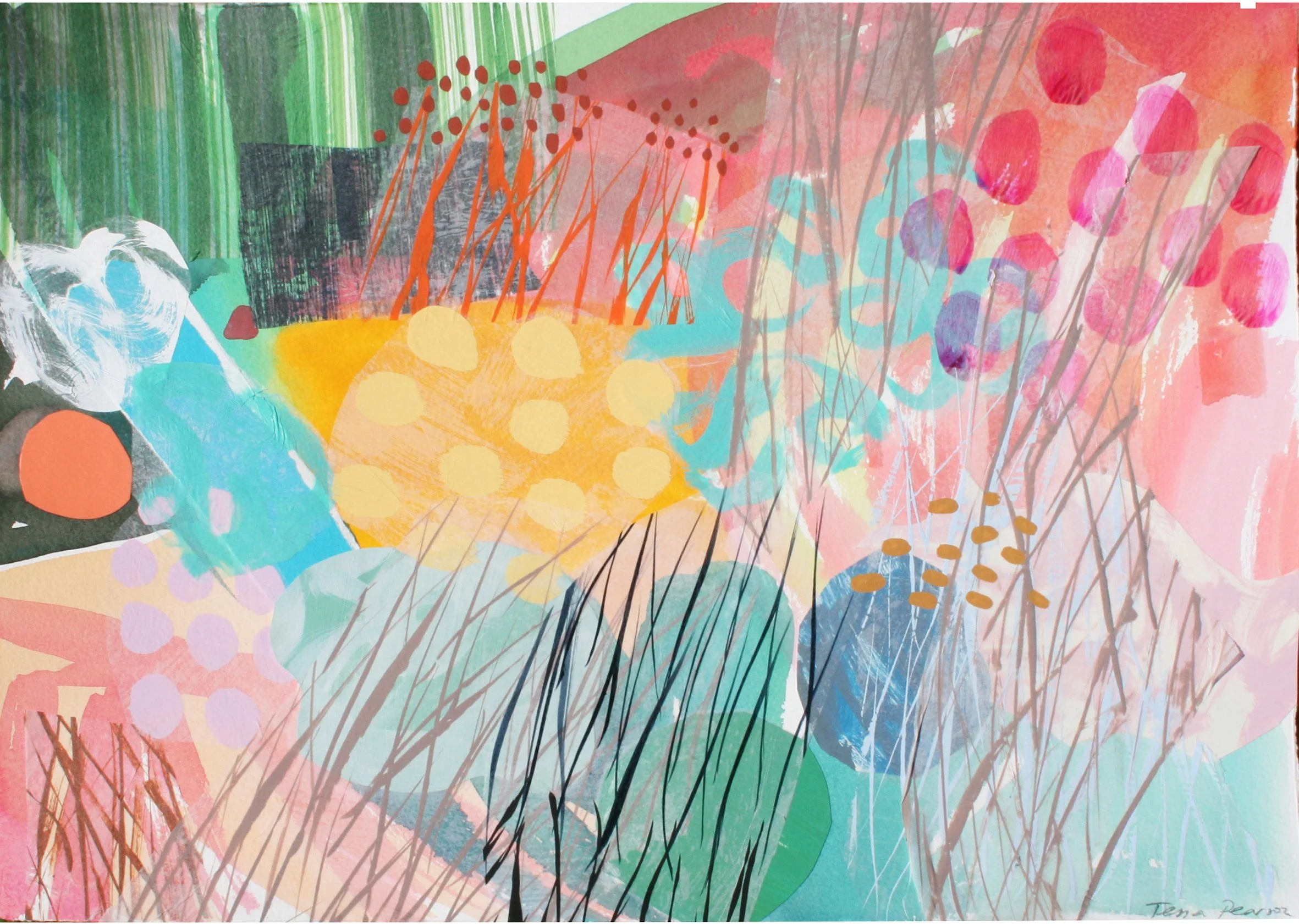 Petes Garden 1   38x50cm watercolour with collage.jpg