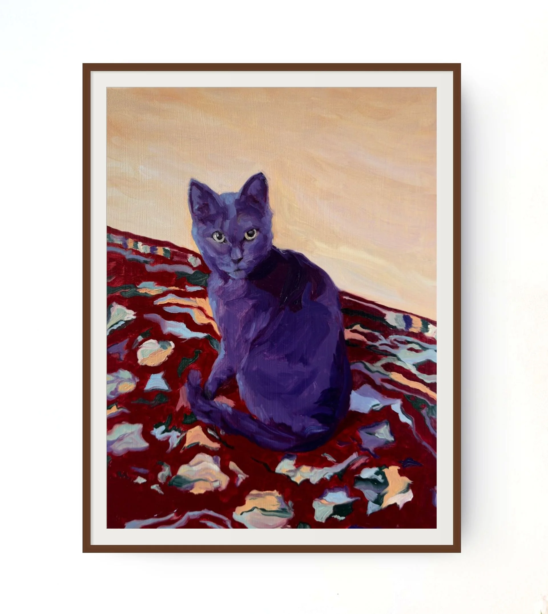 Fine Art Print | Black Cat on a Carpet