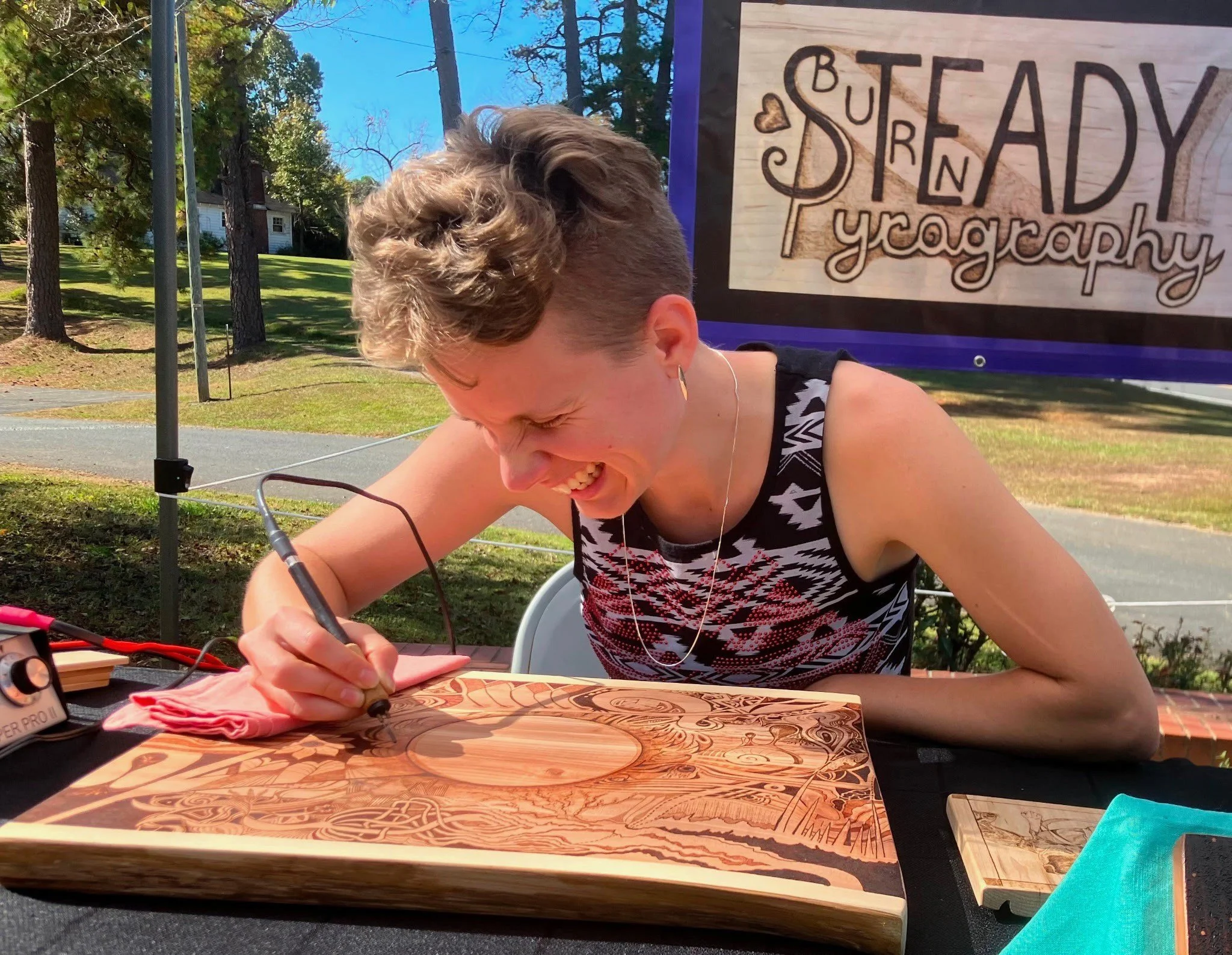 Sarah-Lyona wood burning