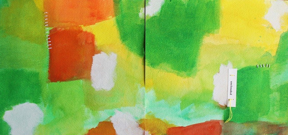 Unclouded, 18"x9", watercolor and mixed media on paper