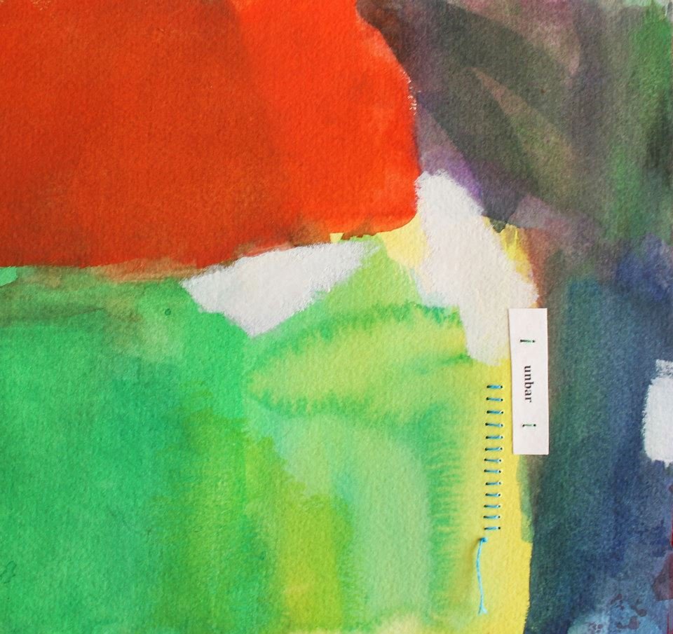 Unbar, 15"x12", watercolor and mixed media on paper