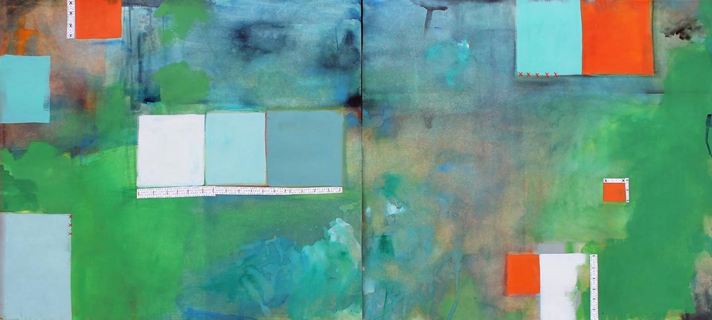 Soft day, 56"x25", watercolor and mixed media on paper