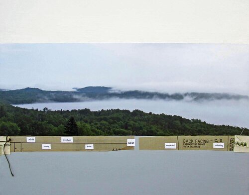rootless & lost, photo & mixed media on panel, 20"x16"