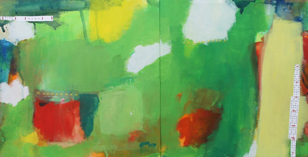 Hope, 30"x15", watercolor and mixed media on paper